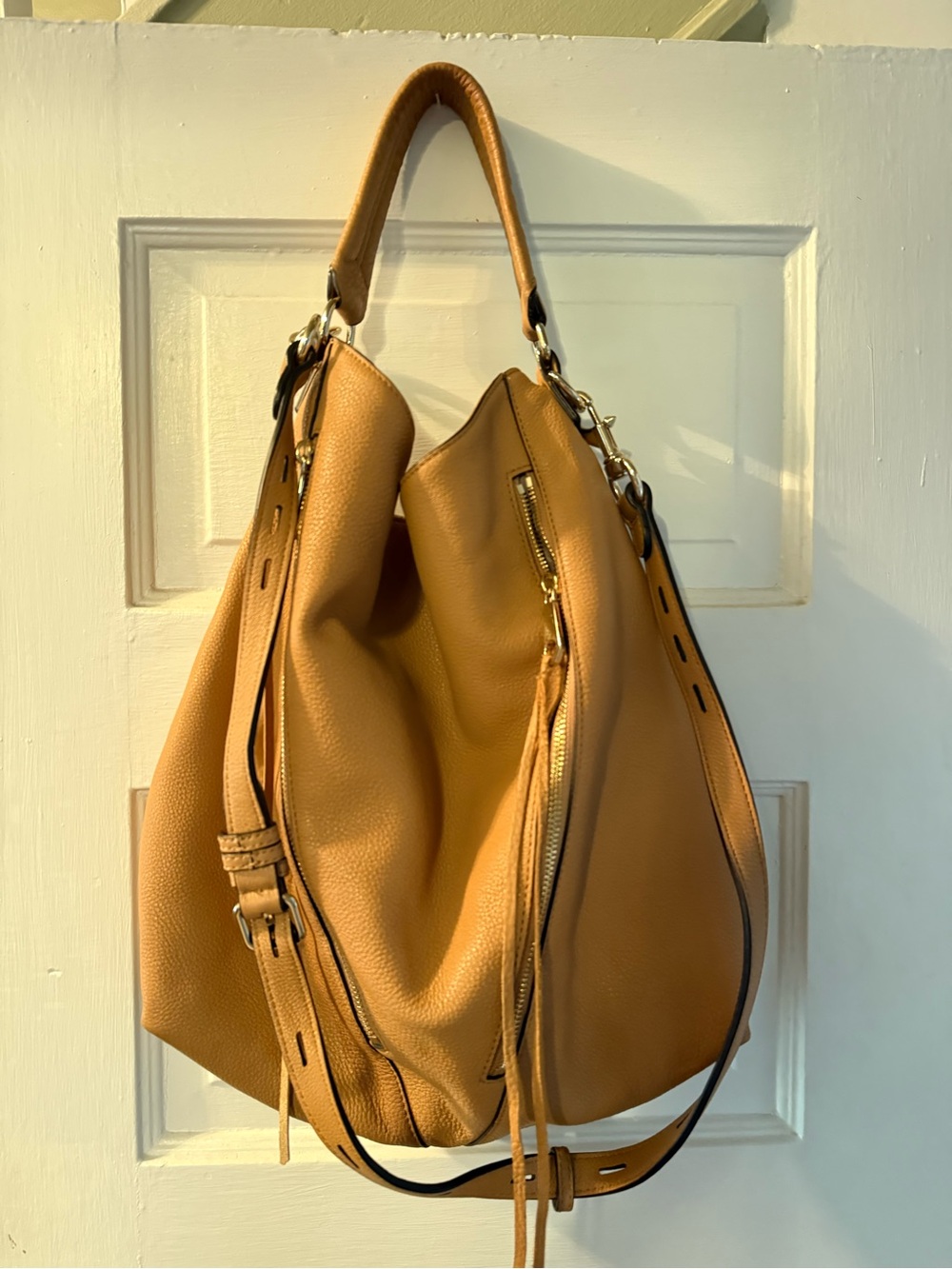 Rebecca Minkoff Cognac Tan Pebbled Leather Hobo